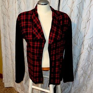 Red and Black cardigan. Size Large